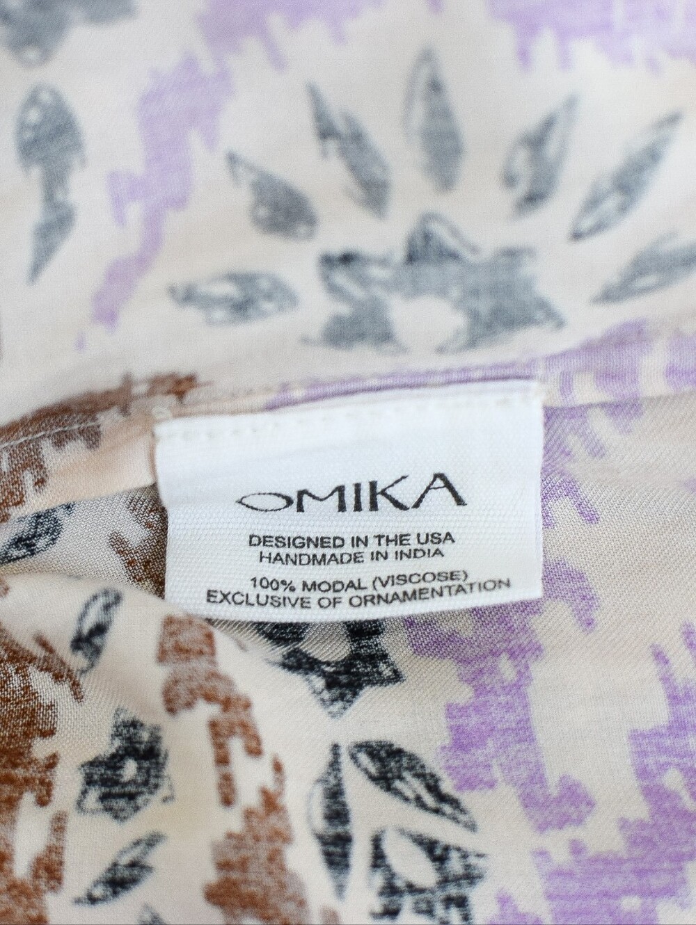 NWT Omika Monroe Maxi Dress Floral Tiered Tie Back Lilac Brown Sz M Euro Summer - Picture 11 of 13